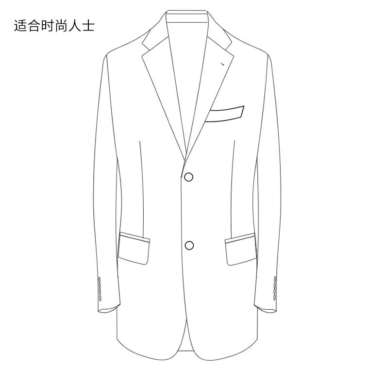 蓝色平驳领经典商务西服套装