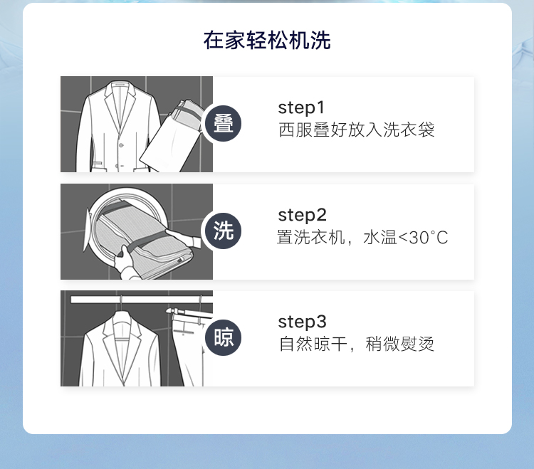 灰色条纹平驳领羊毛可机洗西服二件套装