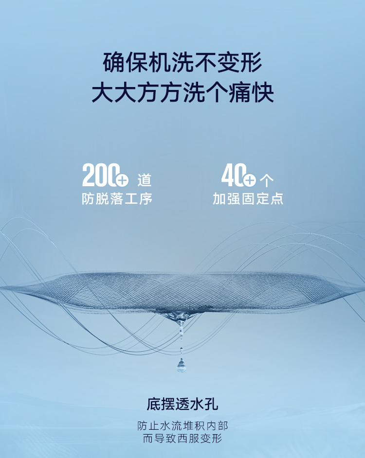 灰色条纹平驳领羊毛可机洗西服二件套装