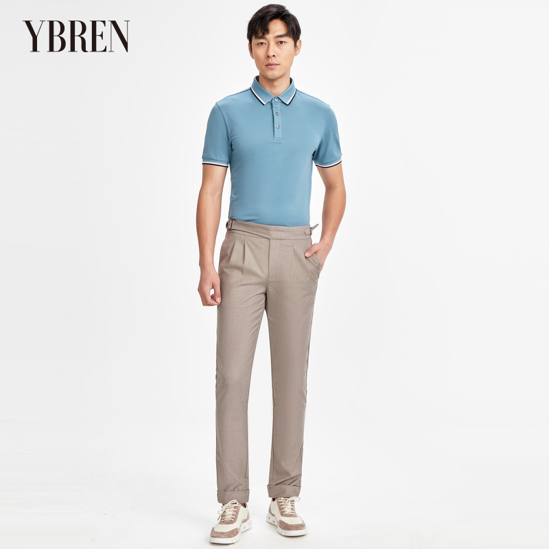 蓝绿色酷派丝男士短袖polo