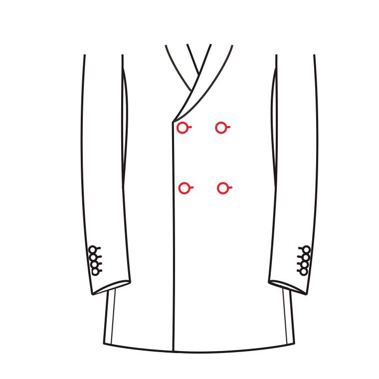 卡其色戗驳领双排扣全羊绒时尚大衣