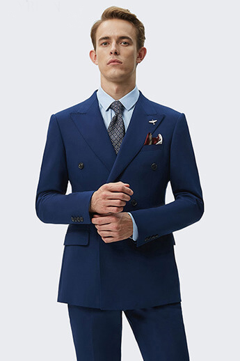 Blue Jacquard Two-Piece Suit