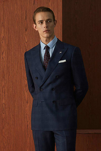 Cowboy Blue Checked Two-Piece Suit