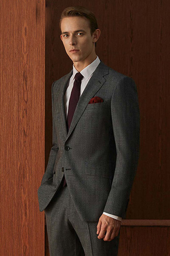 Grey Striped Two-Piece Suit