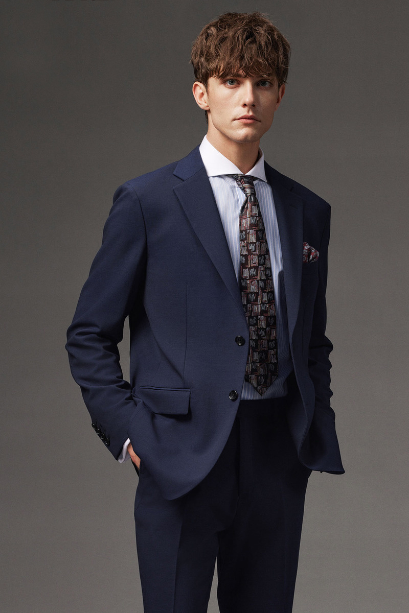 Navy Sketch Two-Piece Suit