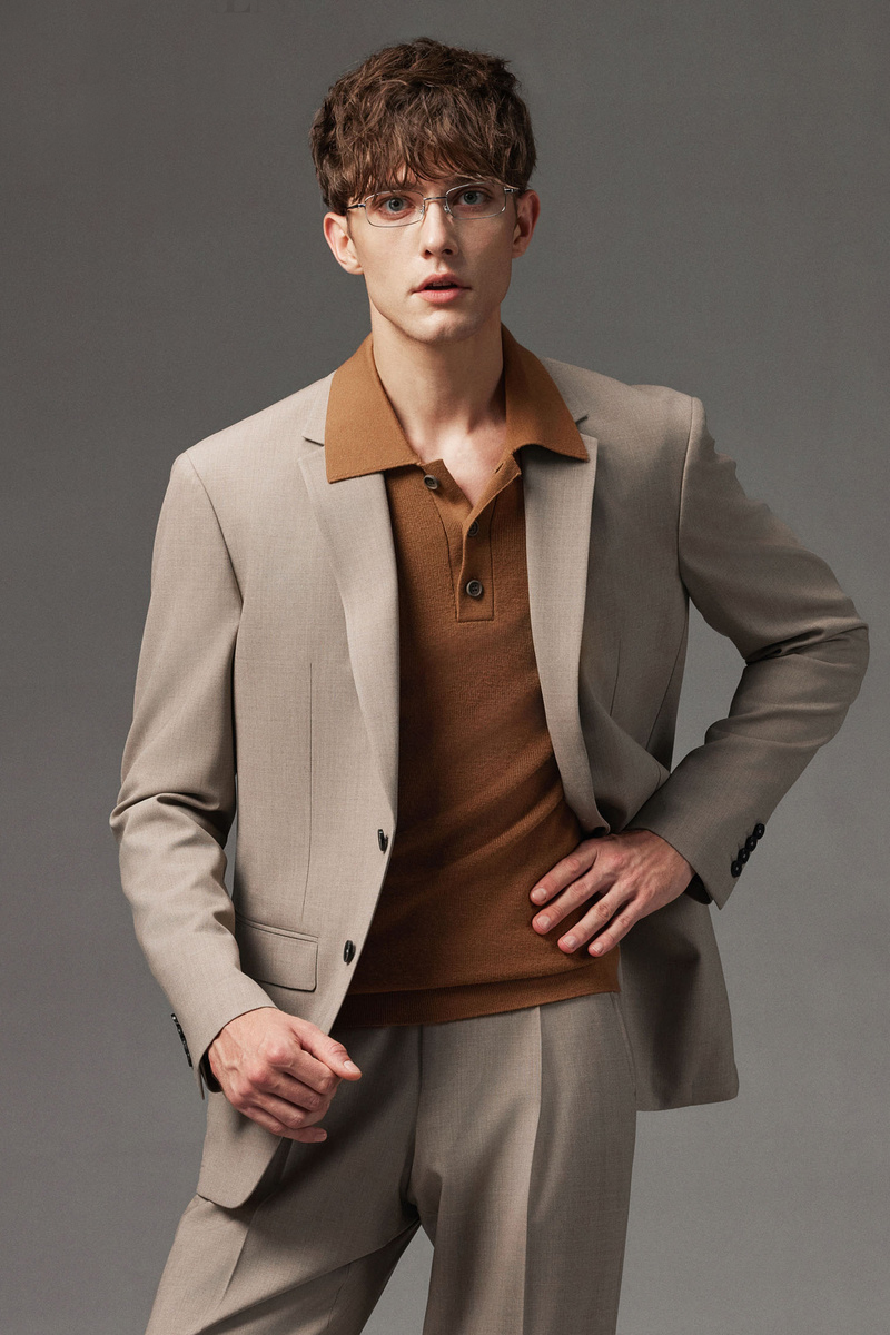 Taupe Sketch Two-Piece Suit