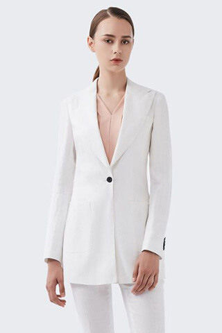 100Linen White Two-Piece Suit
