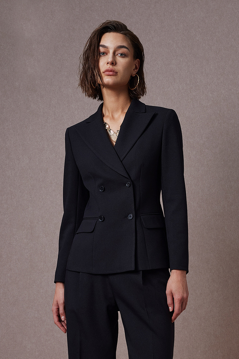 Black Double-Breasted Two-Piece Suit