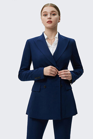 Blue Jacquard Two-Piece Suit