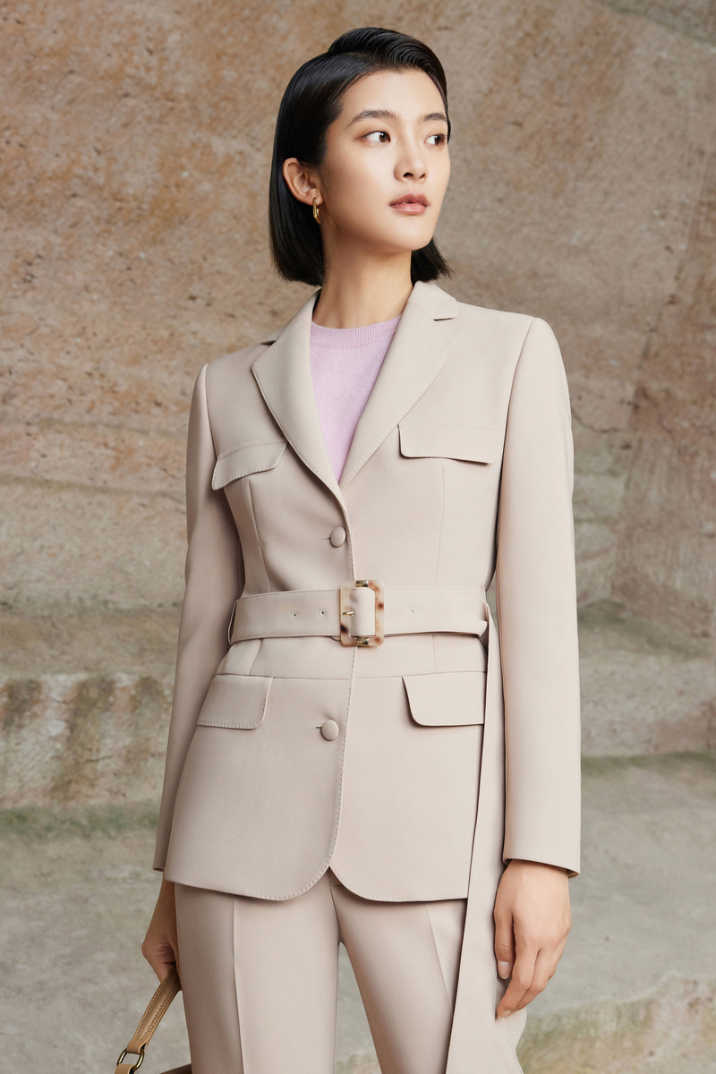 Camel Safari Jacket Two-Piece Suit