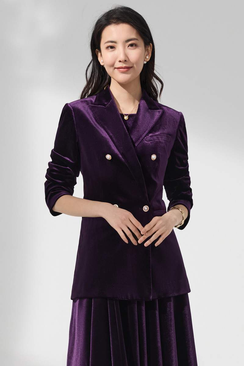 Deep Purple Velvet Two-Piece Suit