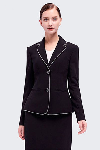 Office Lady's Black Two-Piece Suit