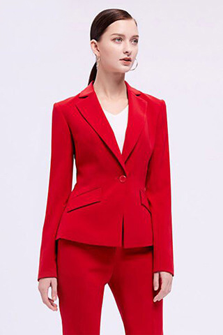 Red Slim Fit Two-Piece Suit